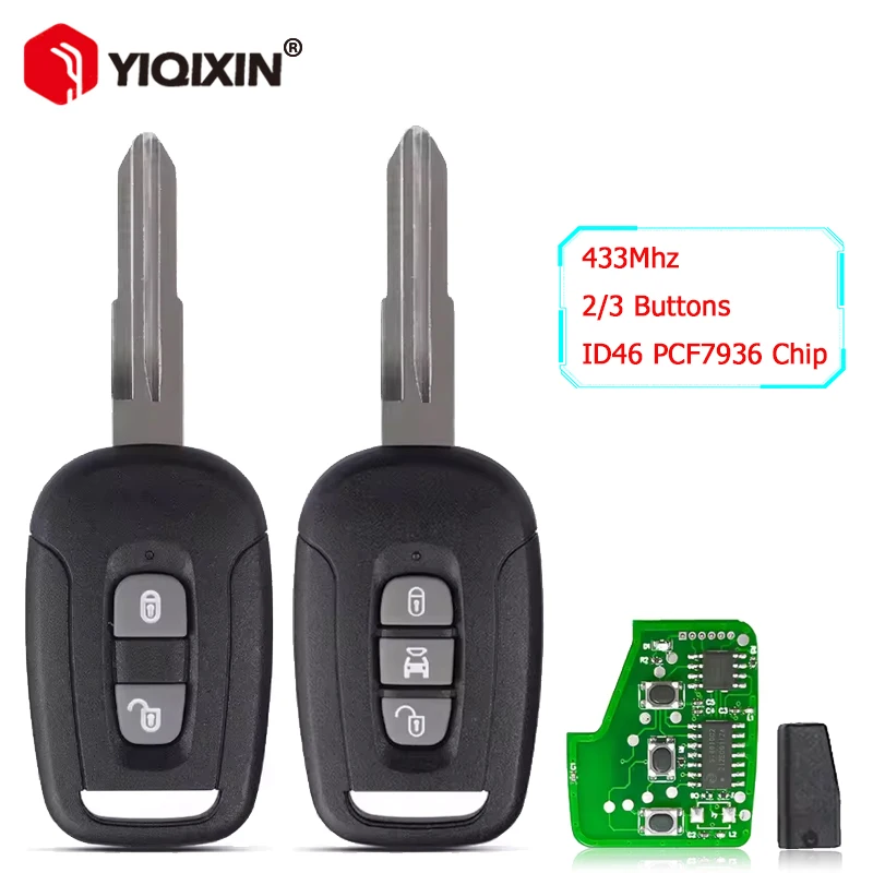 

2/3-кнопочный автомобильный ключ-пульт 433 МГц с чипом ID46 PCF7936 для Chevrolet Captiva 2008-2018, Holden, Opel Antara, с необработанным ключом-заготовкой