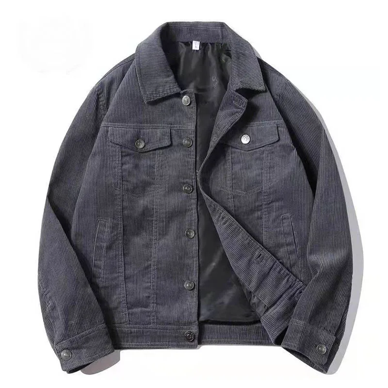 Mcikkny Men Spring Casual Corduroy Jackets Vintage Loose Outwear Coats For Male Tops Size M-4XL