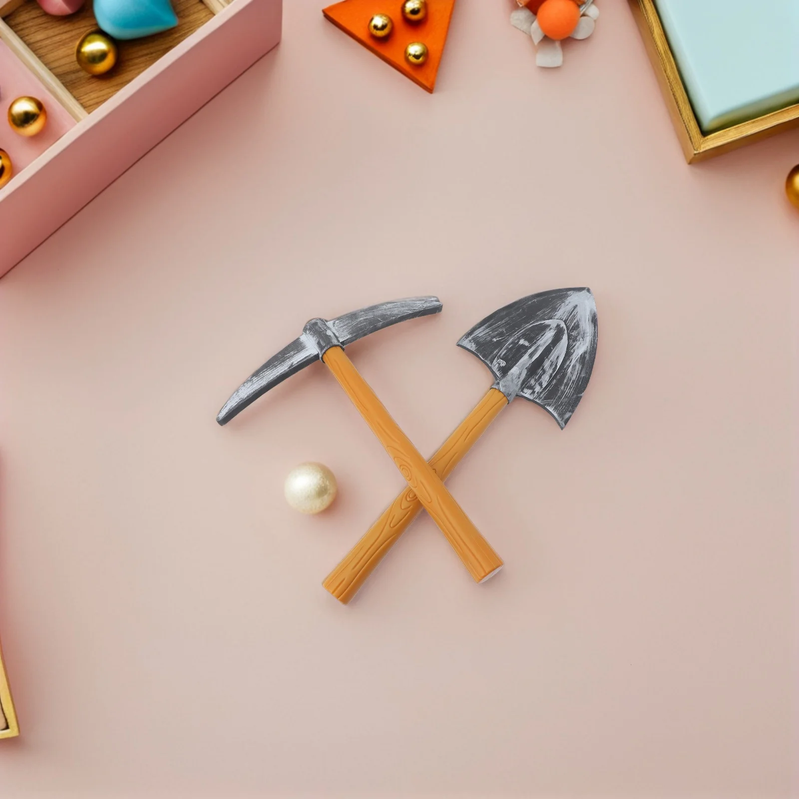 2Pcs Pickaxe Spade Prop Funny Ornamental Craft for Party Favor Supplies Performance Stage Decoration Photography Accessories