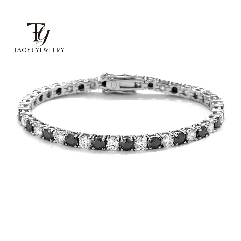 

classic 5mm Blue Green Moissanite Tennis Bracelet Unisex Lab Diamond GRA Certified Wedding Fine Jewelry 925 Sterling Silver