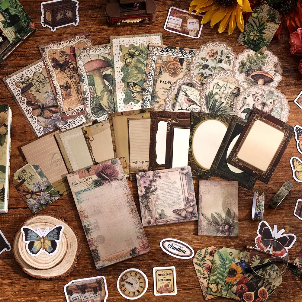 201 قطعة مجموعة سكرابوكينغ الغابات خمر لمجلة رصاصة غير المرغوب فيه لتقوم بها بنفسك هدية عيد ميلاد الحرفية #5