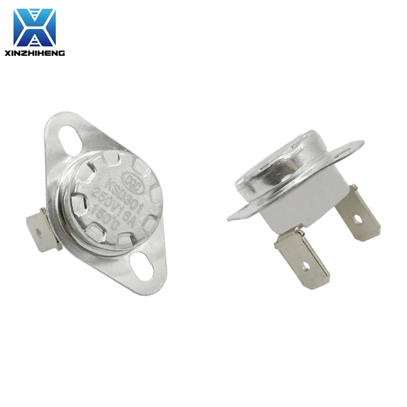 (1-10PCS) Pé Curvo Cerâmico KSD301 16A 250V Normalmente Fechado Interruptor de Temperatura Termóstato KSD302 40 60 70 80 90 100~180 C Grau