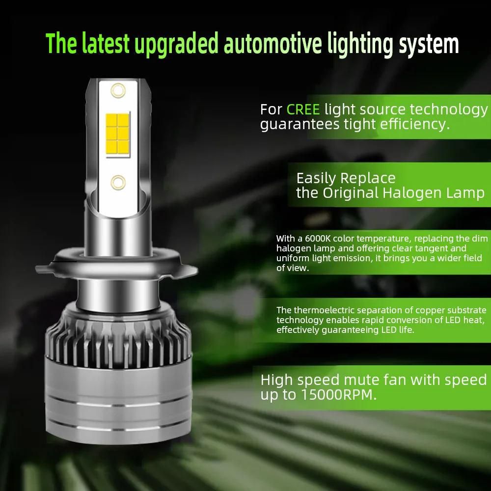 6000K 1000W H4 H7 LED Canbus 800000LM CSP سيارة العلوي H1 H11 LED لمبة 9005 9006 HB3 HB4 9012 HIR2 السيارات الضباب الخفيف 12V h7led #5