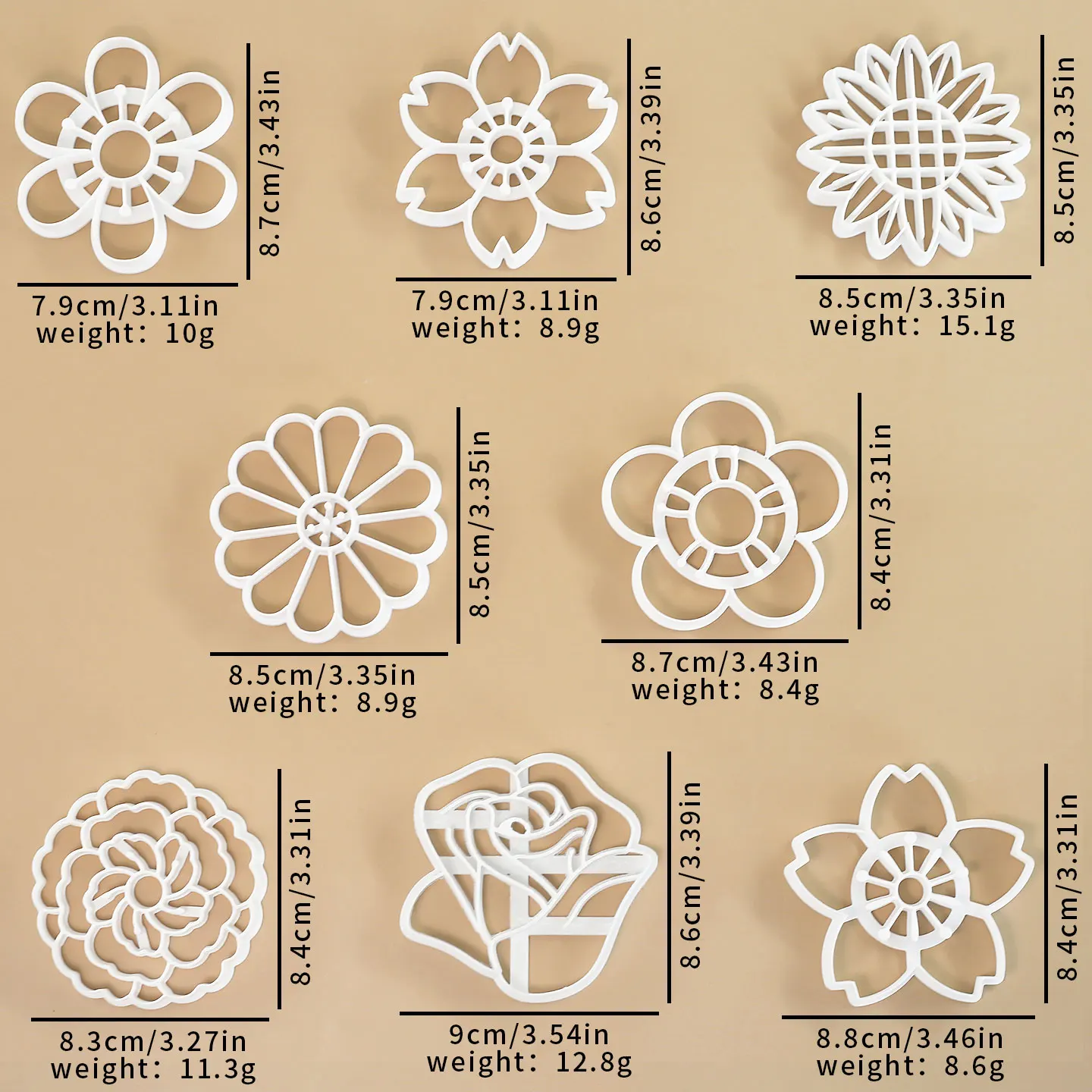 1 Pc Cherry Blossom Sunflower Daisy Plum Blossom Cookie Cutters Fancy Flower Shaped Cookie Molds Floral Pastry Tools