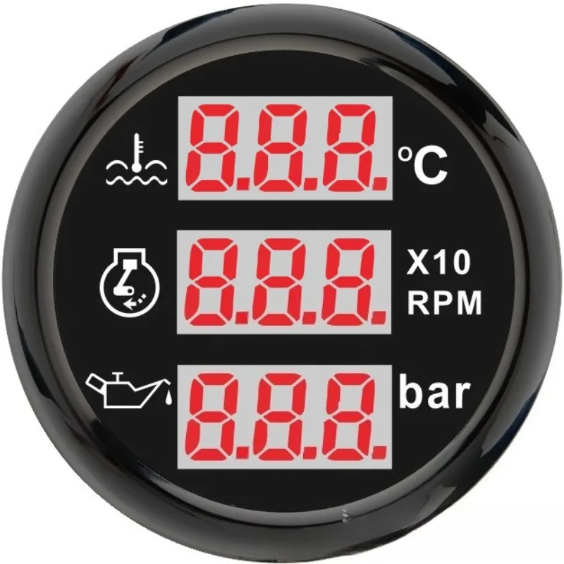 Three-in-one digital display meter, car modification truck digital display meter, industrial engineering digital display meter
