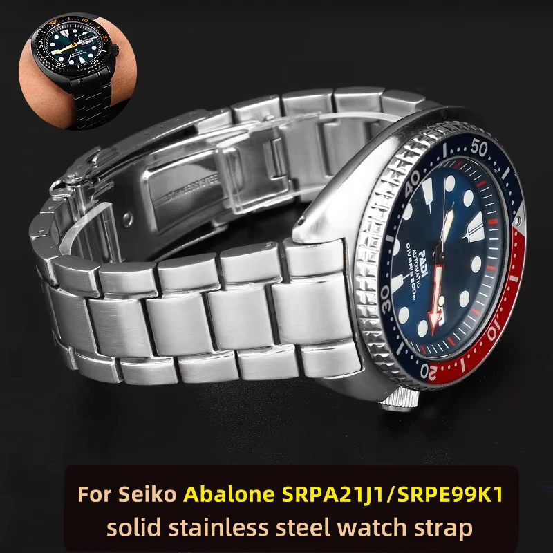 For Seiko PROSPEX abalone watch SRPA21J1 SRPE99K1 SRP777 SRPC25 773 watch band 22MM  stainless steel Strap Bracelet Silver Black