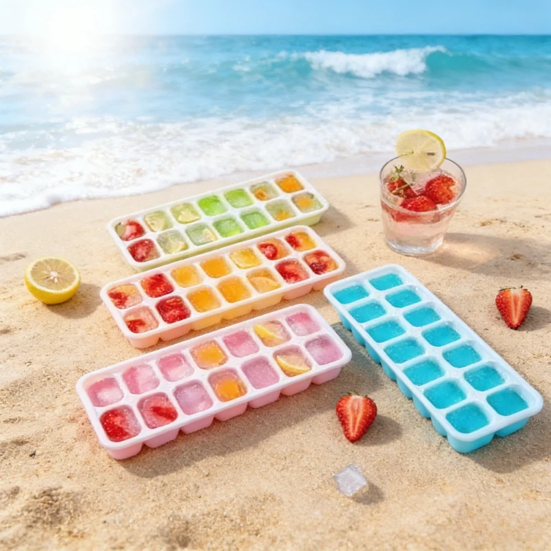 2/4Pcs 14 Grids Silicone Ice Cube Trays with Lids, Reusable 