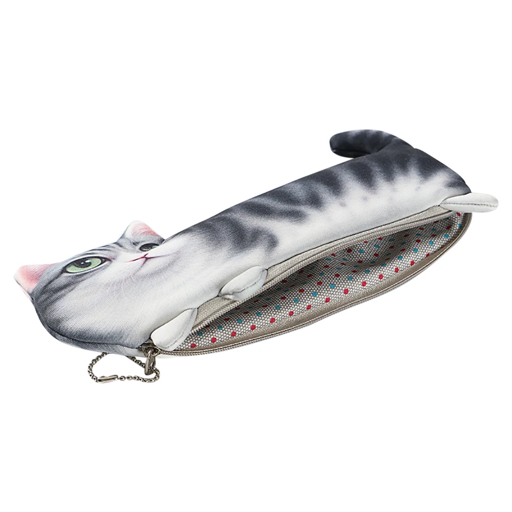 Simulation Cartoon Cat Pencil Case Student Stationery Organiser Creative Student Gift Pencil Case