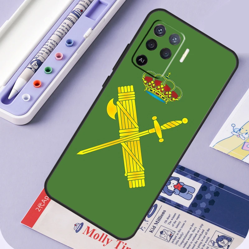 Spanish guard civil Emblem For OPPO A93 A83 A91 A52 A72 A54 A74 A94 A5S A5 A9 A31 A53 A15 A16 Phone Case Back Cover
