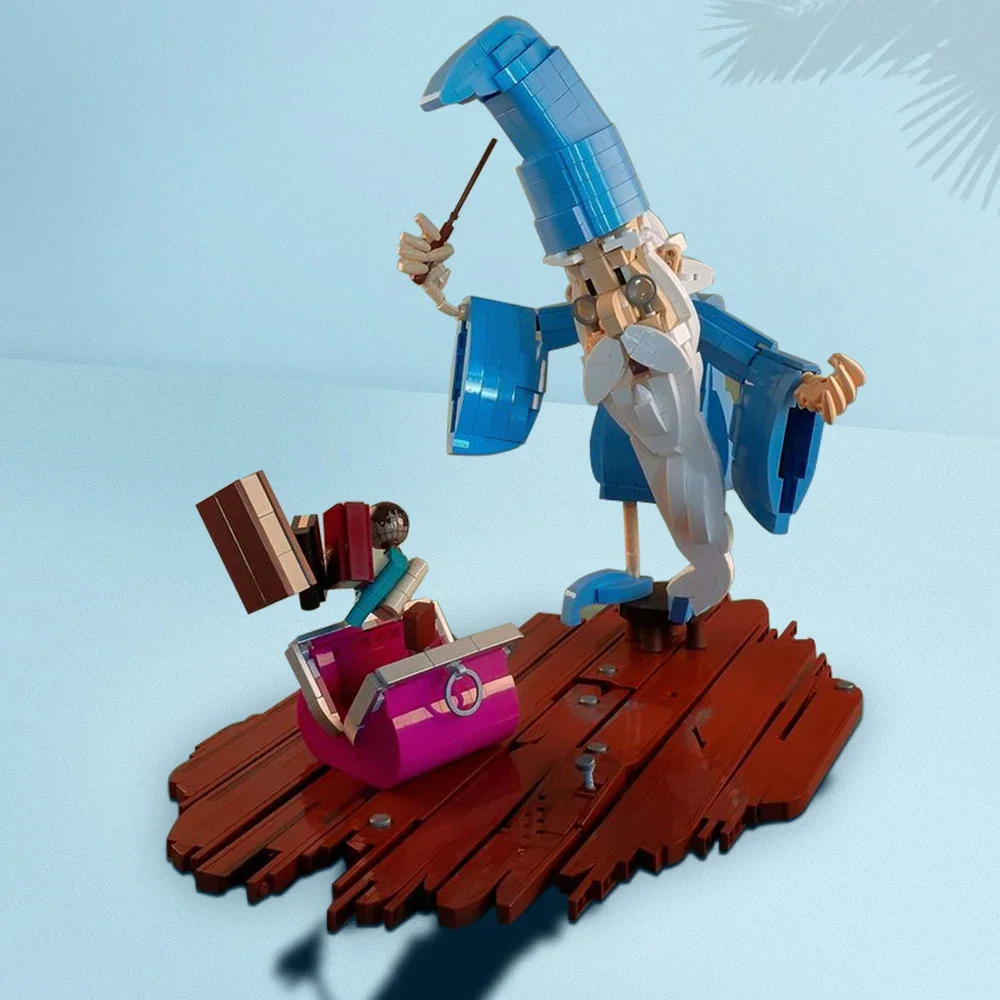 Gobricks MOC Merlin Great Mage Building Block set The Image of a Wizards Cambion Kings Arthur's Mentor Brick Toys for Kids Gift