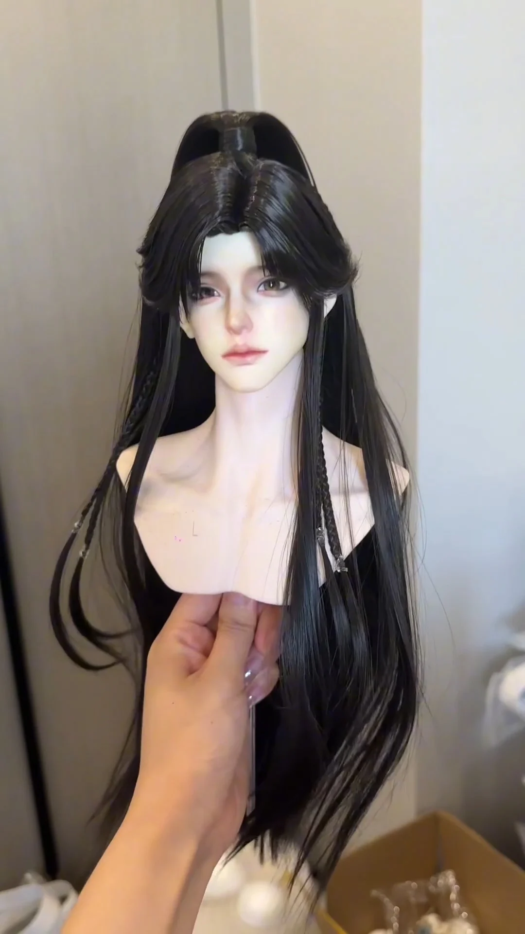 1/3 Scale BJD Wigs Ancient Costume Long Hair Styling High Ponytail Samurai Wig For SD13 SSDF ID75 Uncle Doll Accessories A2229