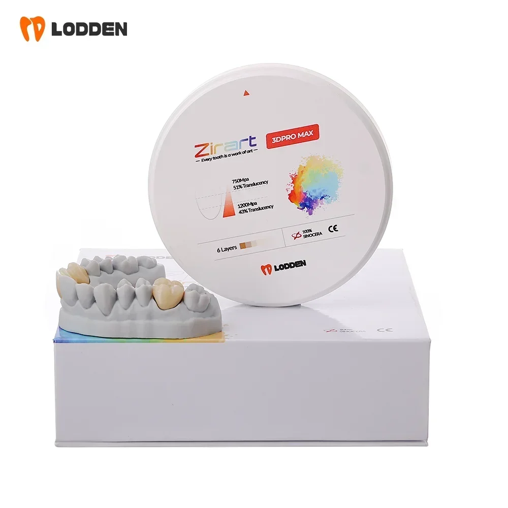 LODDEN Zirconia Dental 3D Pro Max 5 Layers Multilayer Blocks Dental Lab Material 98mm(10-25mm) CAD CAM System Zirconium Disc