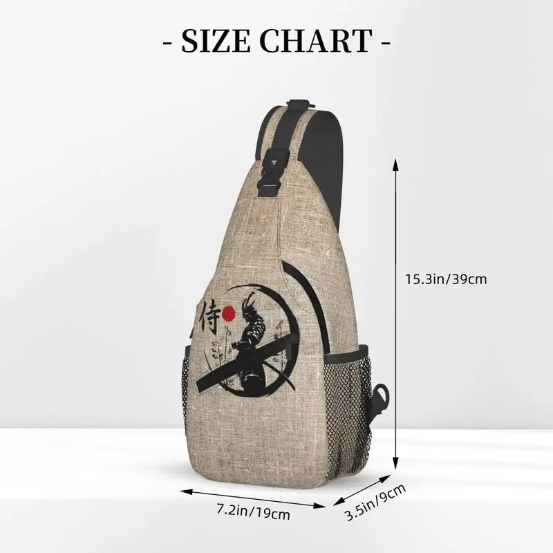 Custom Japanese Samurai Warrior Sling Crossbody Backpack Men Katana Bushido Shoulder Chest Bags for Travel Cycling