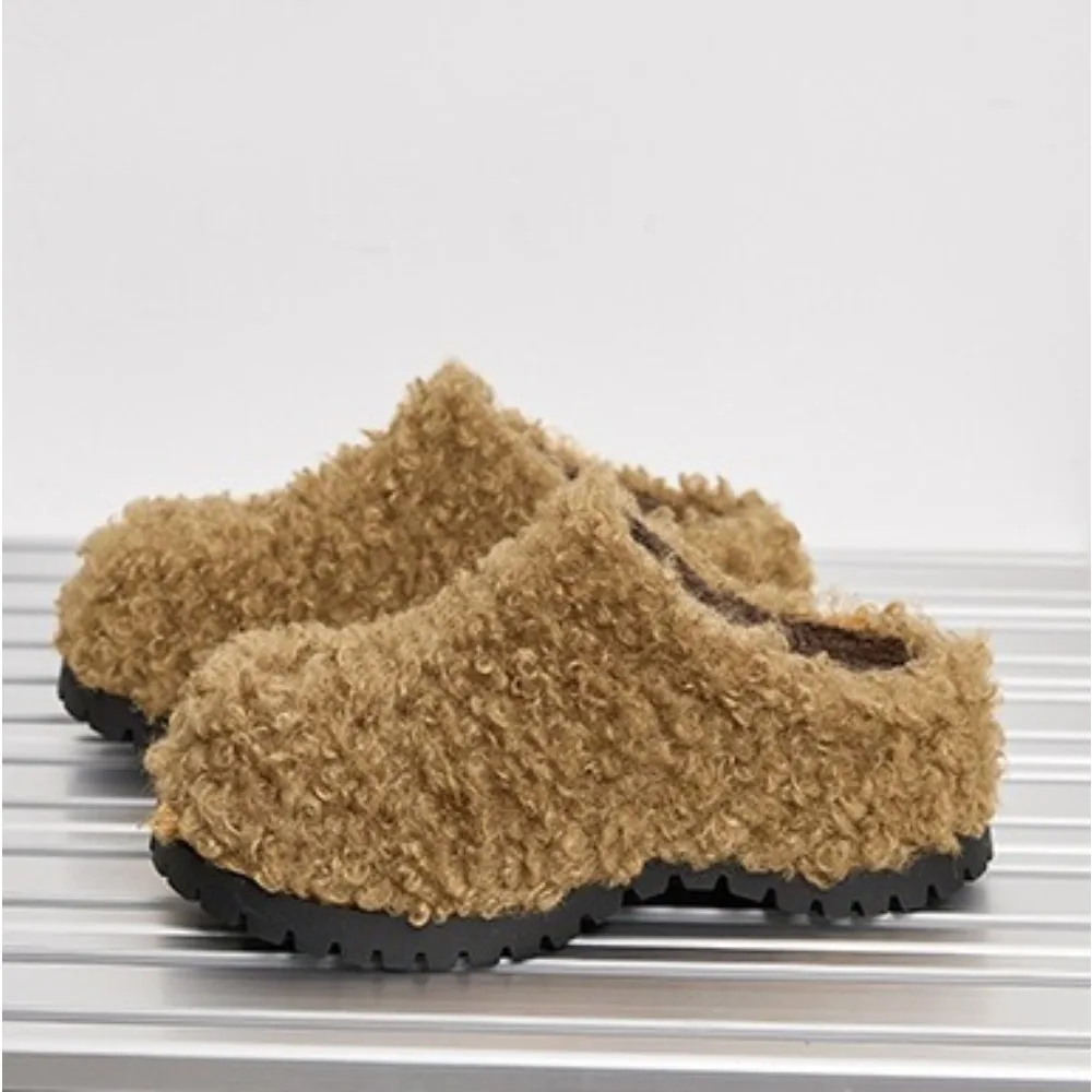

Winter Slippers Women's New Big-headed Muffin Bread Shoes Women's Outer Wear Fashion Thick-soled Fluffy Slippers Platform Shoes