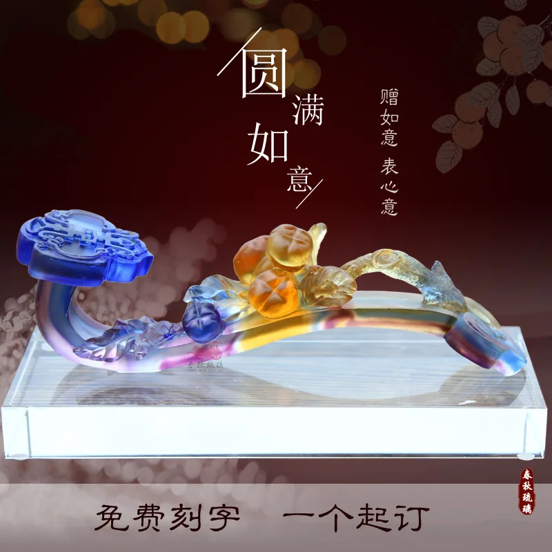 Coloured glaze Ruyi Ornament Satisfied gift crafts home decoration