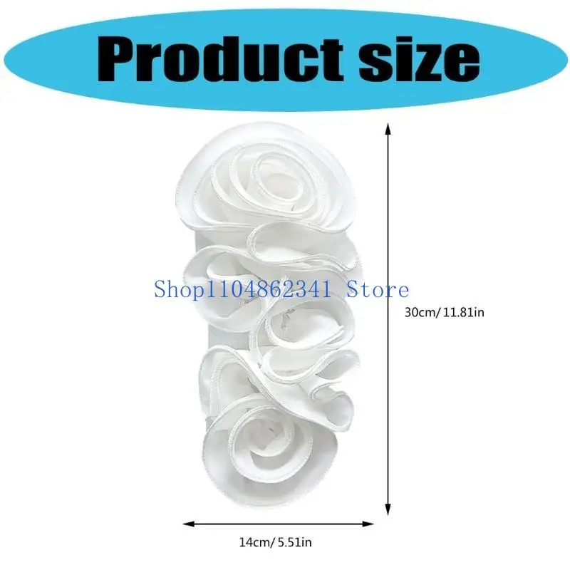 5asd Elegant Rose Flower Applique for Evening Gown Banquet Dresses Sewing On Patches for Handcraft Project Scarf Clothing Hat