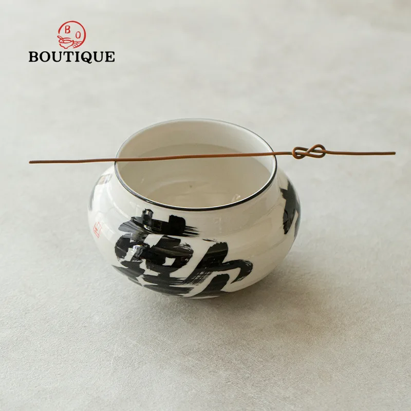 Pure Handwritten Tea Washing Bowl Ceramic Jianshui Water Bowl Pretty Residue Jar Kung Fu Set Tea Ceremony Accessories Vintage