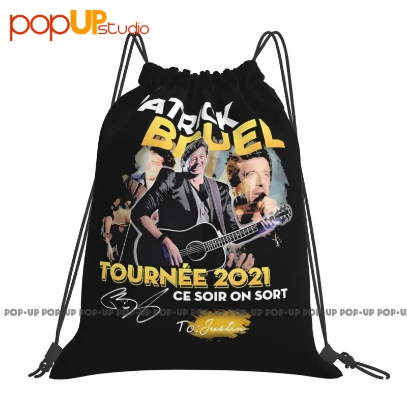 Patrick Bruel Tournee 2021 Ce Soir On Sort Signature Drawstring Bags Gym Bag Hot Eco Friendly