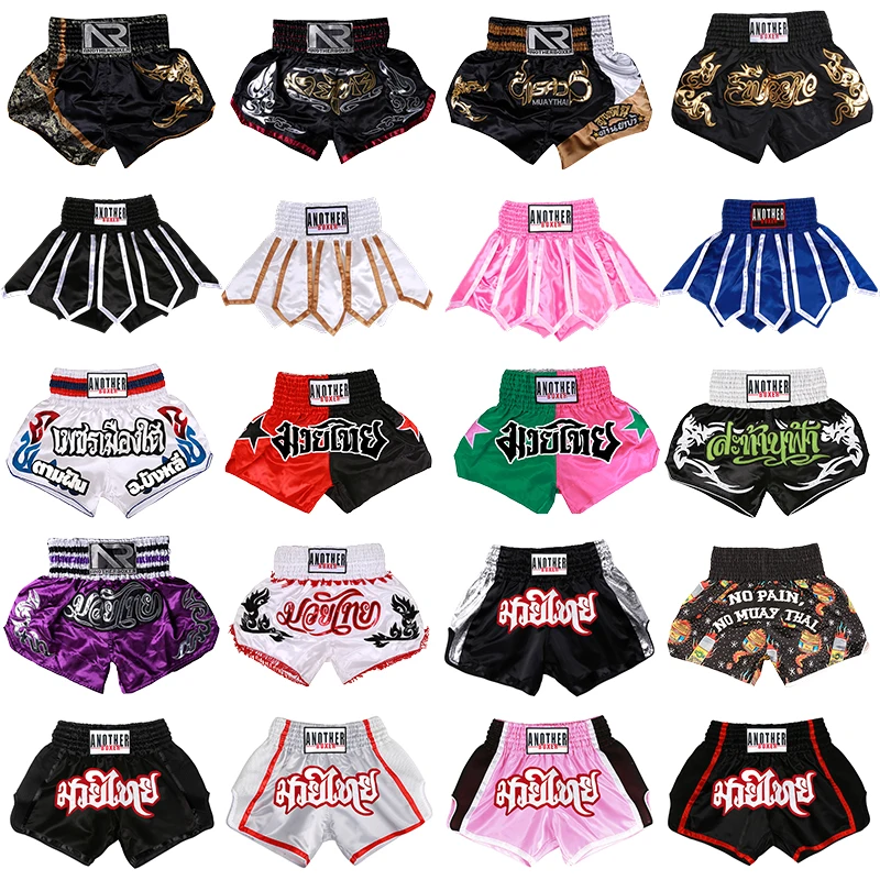 

Muay Thai Shorts Embroidery Thai Boxing Shorts Men Women Kids Kickboxing Fight Pants Cosplay Dancing MMA Boxing Training Shorts