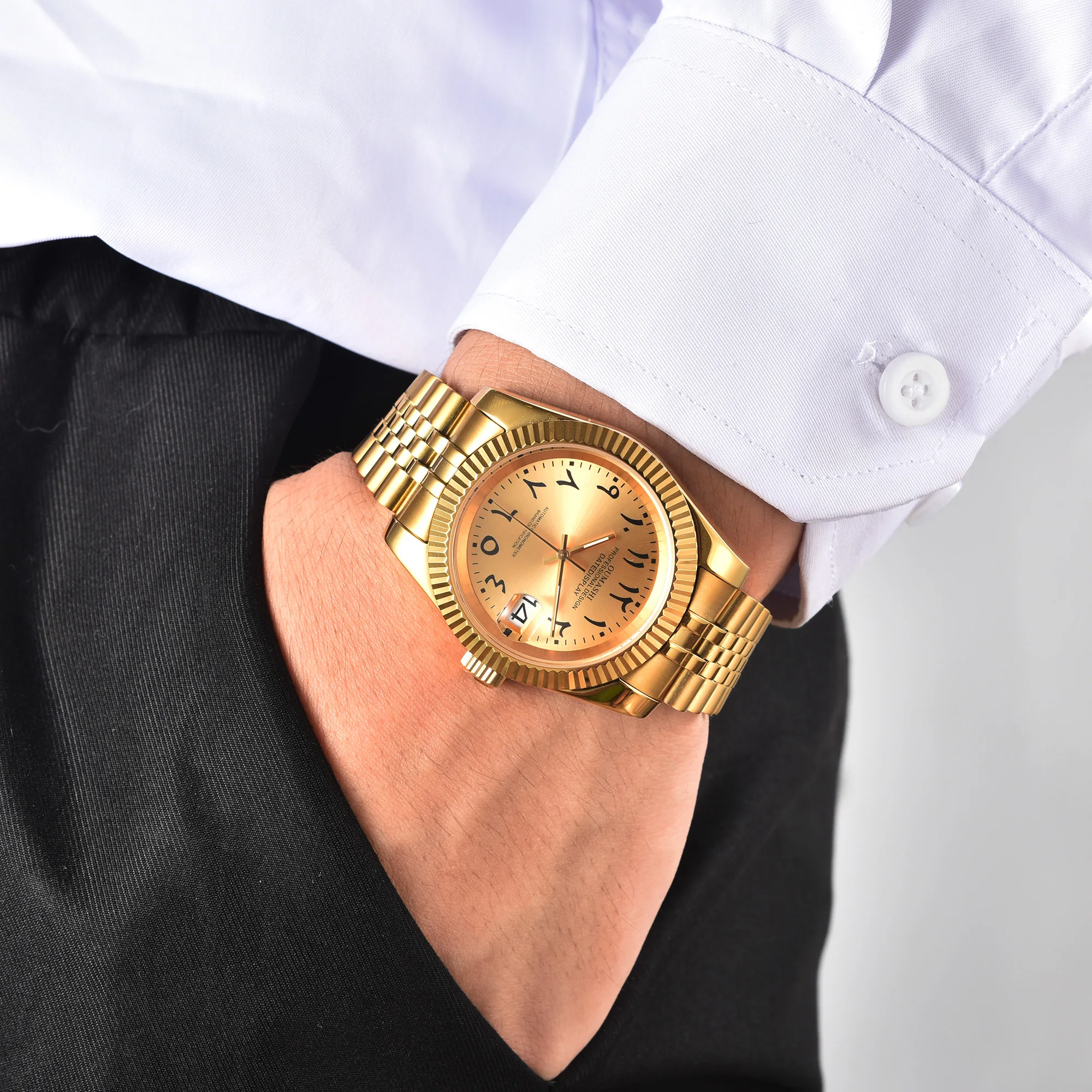 OUMASHI 39mm/36mm Arabic Numerals Automatic Mechanical Watch NH35 Movement Stainless Steel Case Waterproof 10 ATM Sapphire Glass