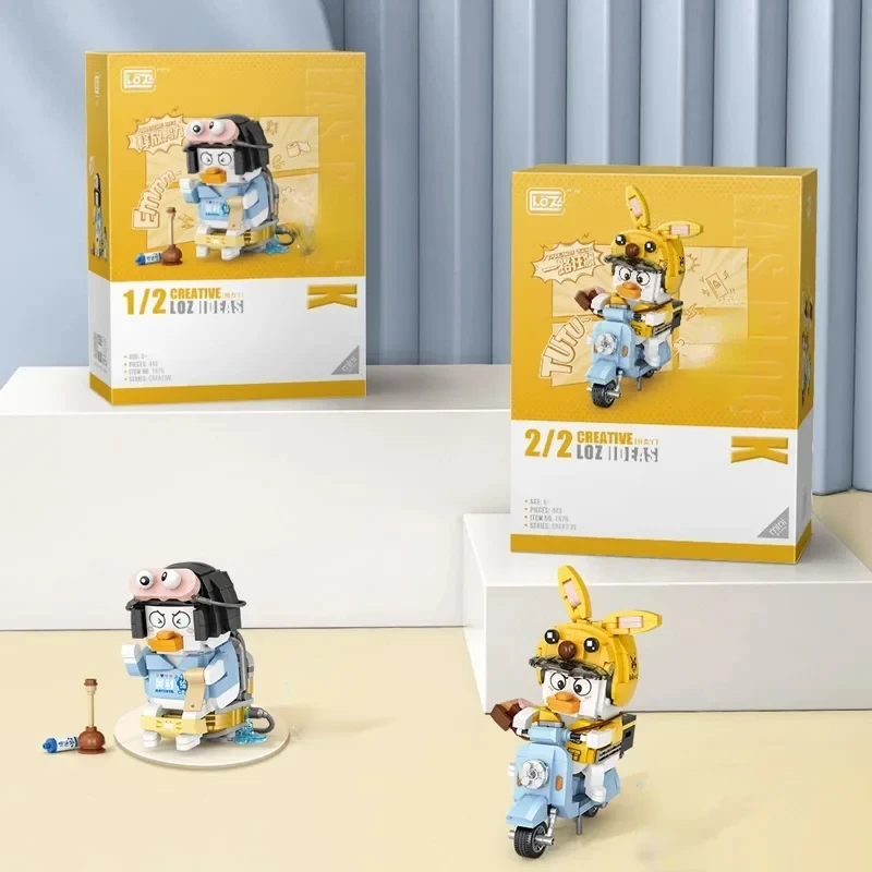 1675 1676 Loz Mini Blokken Bouwen Speelgoed Diy Bakstenen Schattige Eend Figuur Display Ornamenten Puzzel Vrouwen Cadeau Interieur