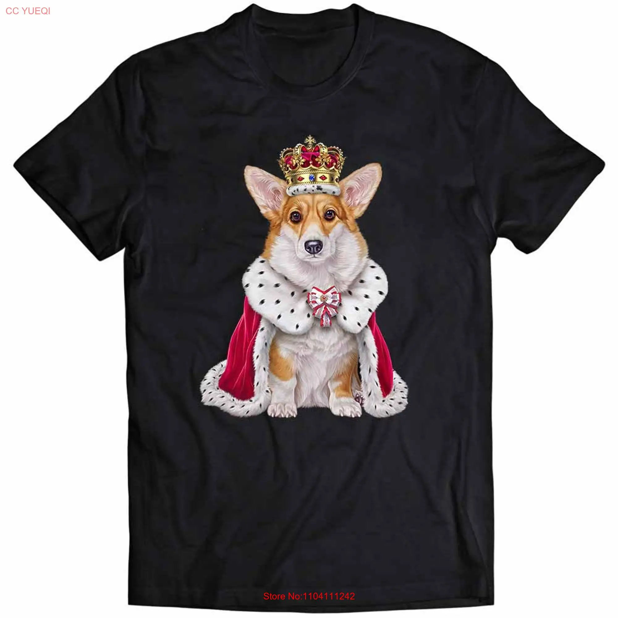 Welsh Corgi Dog Wearing Royal Regalia Fit for a King  Youth T Shirt PrintStarT long or short sleeves