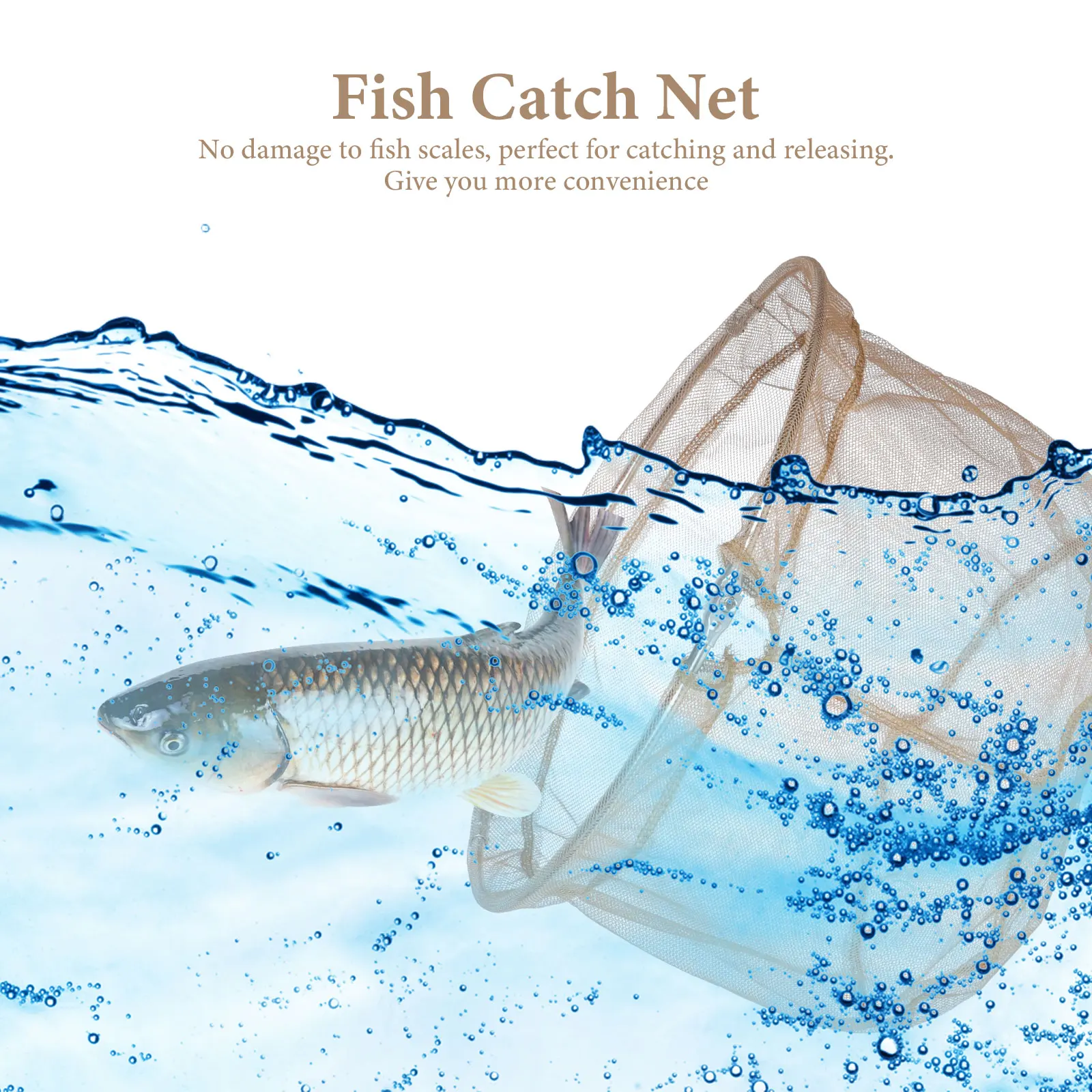 

Freshwater Fishing Net Head Copy Network Miss Folding Stainless Steel Foldable Extension Rod