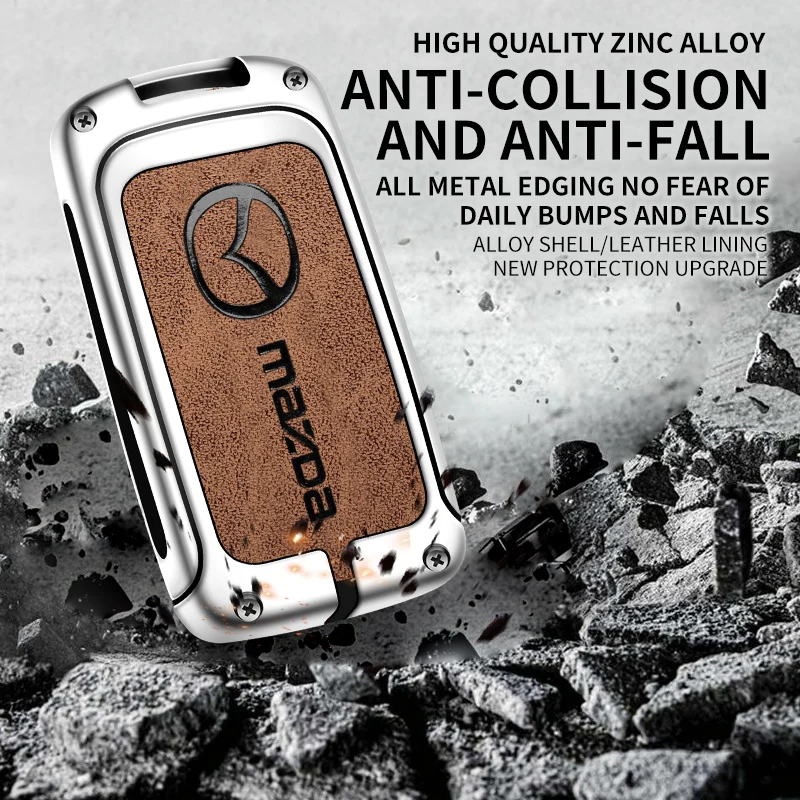 For Mazda Axela Atenza 3 2 6 CX3 CX5 CX30 CX8 CX9 MX5 RX7 RX8 SKYACTIV Zinc Alloy Car Key Holder Remote Protector Car Key Cover