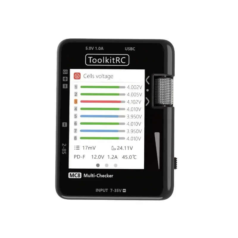 

ToolkitRC MC8 multifunctional electric display power detection/PPM PWM SBUS signal measurement output