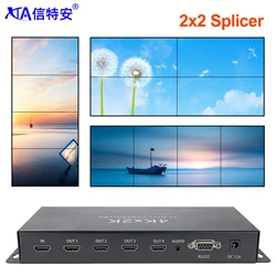 Hdmiプロセッサー用ビデオウォールコントローラー、2x2スプライサー、4kスプライサー、マルチスクリーンステッチ、1080p、60hz、1インチ、4アウト、TVスプライシング、180 ° フリップ