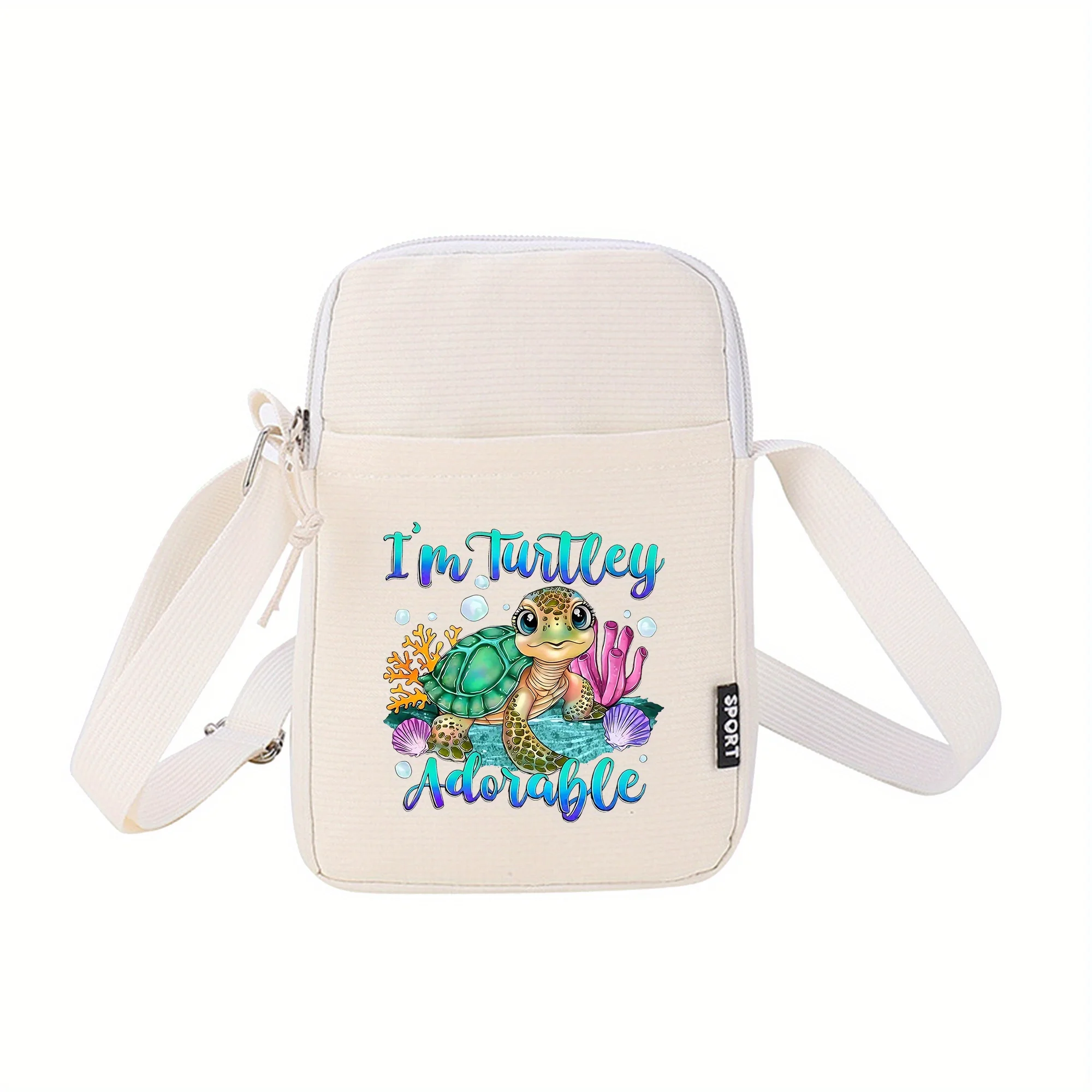 حقيبة الهاتف المحمول بنمط السلحفاة المرجانية، محفظة عصرية مطبوعة للعملات المعدنية، متعددة الوظائف، حقيبة كروس صغيرة بسحاب، أفضل هدايا الهالوين