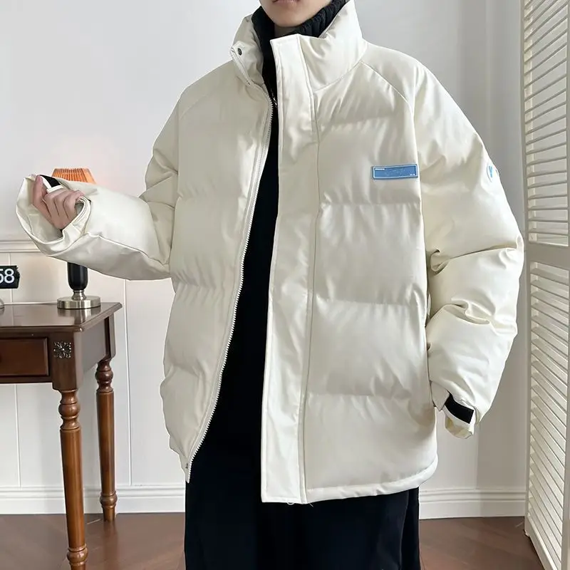 

Thiened PU Leather Cotton Jaet for Men Winter New Sle Loose Fit Collar Cotton Vest American Motorcycle Sle Zipper Clo...