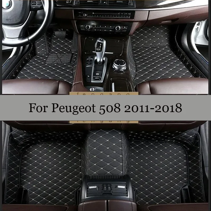 

Для Peugeot 508 2018 2017 2016 2015 2014 2013 2012 2011 Автомобильные Коврики для интерьера Стайлинг Водонепроницаемые кожаные коврики от грязи