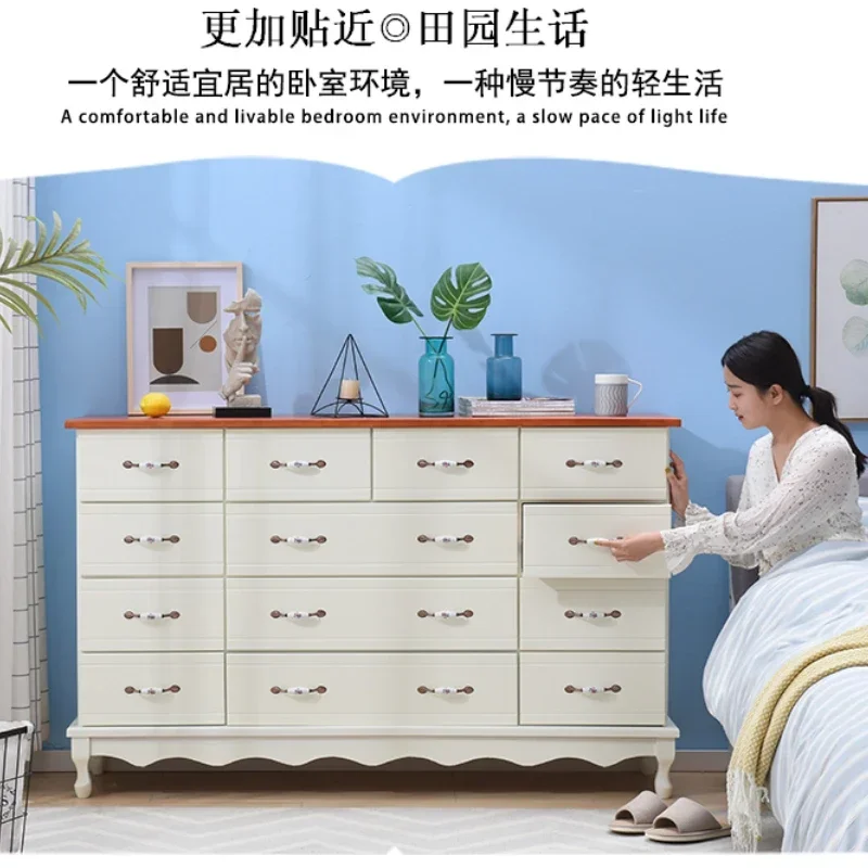 Minimalist Bedroom Solid Wood Drawer Style Storage Cabinet Locker Living Room Five-Bucket Cabinet Free Shipping Cabinet