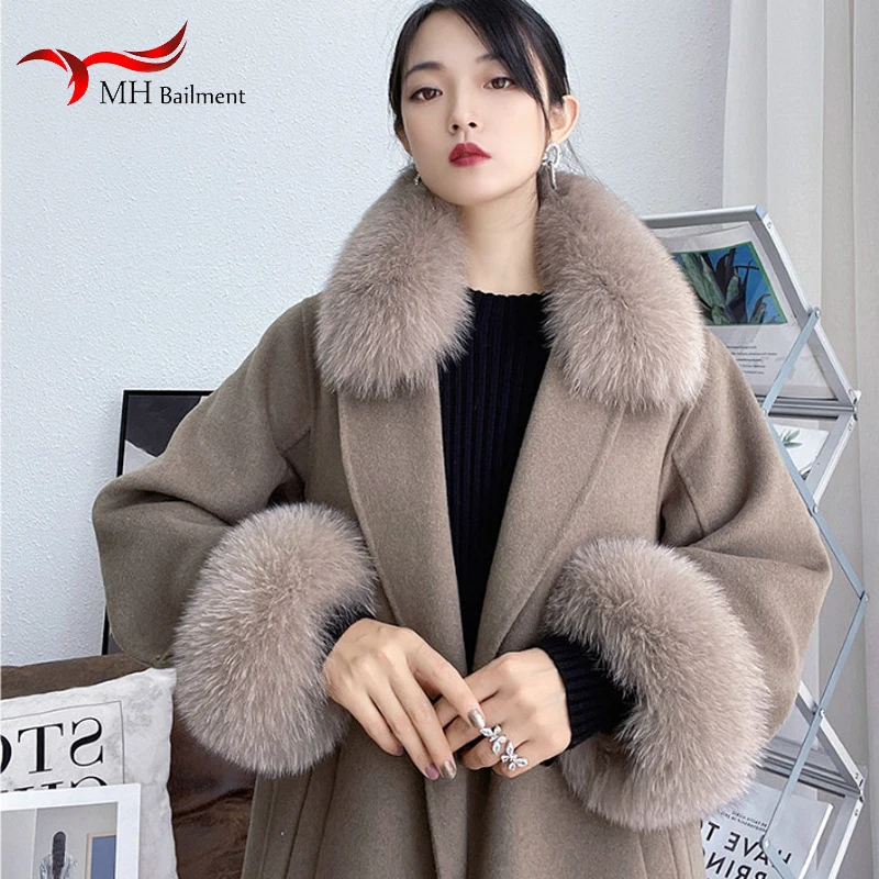 Fox Fur Collar Natural Real Fox Fur Scarves Set Jacket Woman Sleeve Warm Coat Fur Collar And Sleeves Fur Scarf