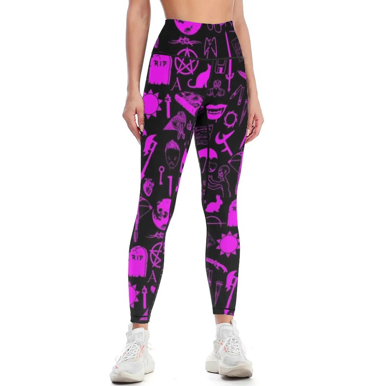 

Buffy Symbology, Pink Leggings Sportswear woman gym Women's sports push up tights for Womens Leggings