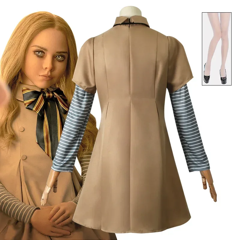 M3gan Cosplay Traje para As Mulheres, Compra AI Robot Saia Top e Meias, Screaming Movie, Halloween Mulheres e Meninas