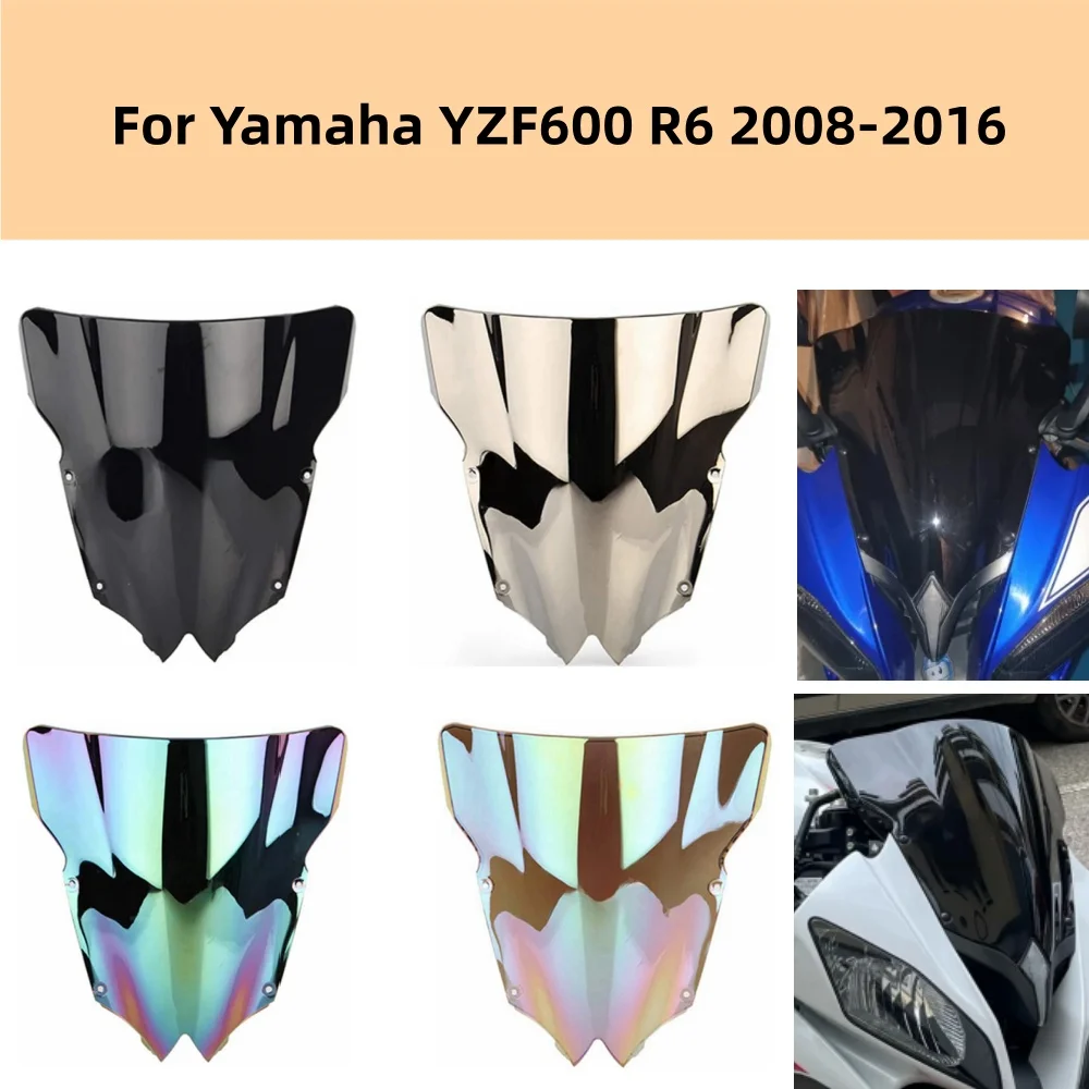

YZF600 R6 Motorcycle Double Bubble Windshield Windscreen Screen Wind Deflectors Fairing For Yamaha YZF600 R6 2008-2016 YZF600 R6