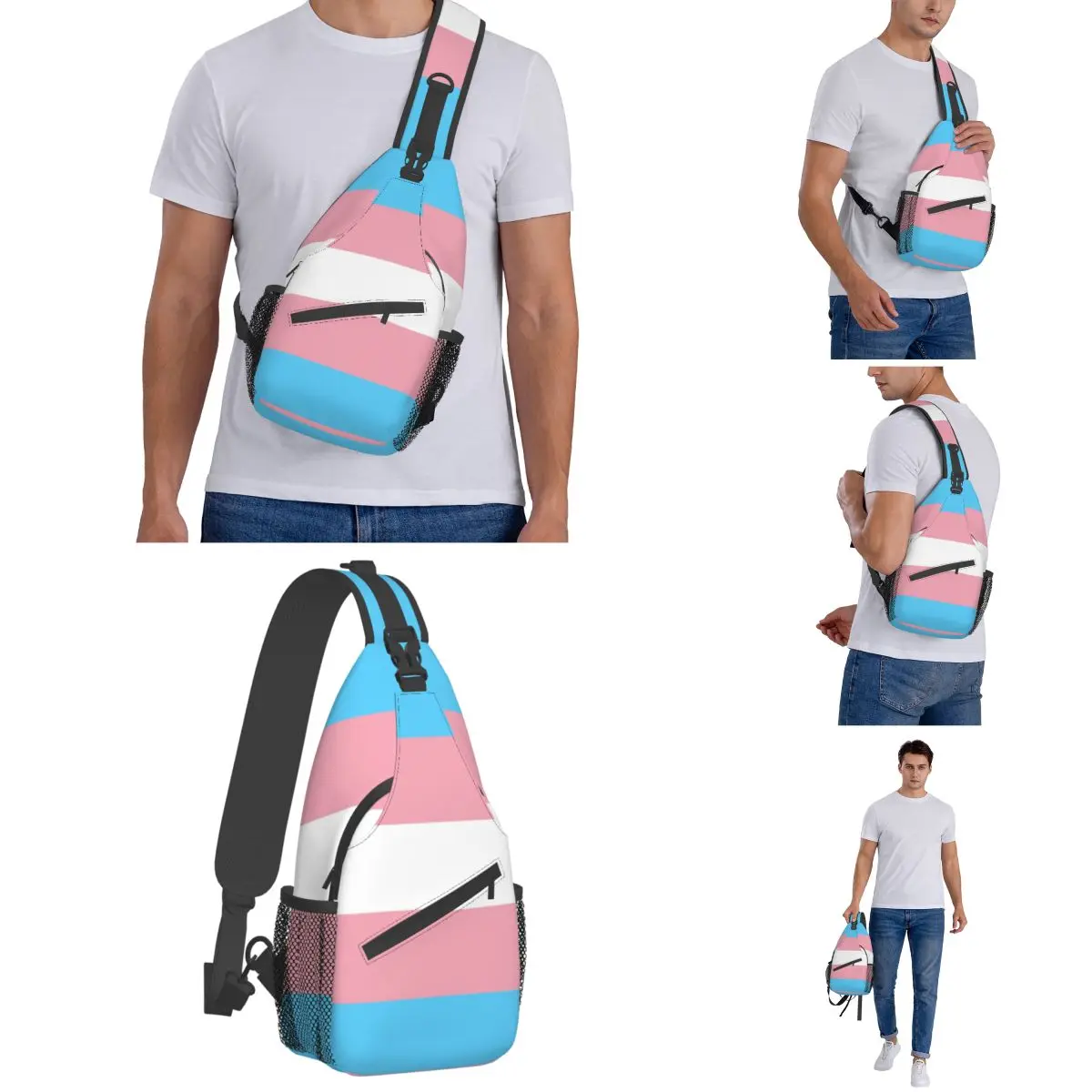 Lgbt Pride Flag borse a tracolla piccole zaino a tracolla a tracolla sul petto escursionismo zaini da viaggio Boho Rainbow Yaoi Fashion Bag