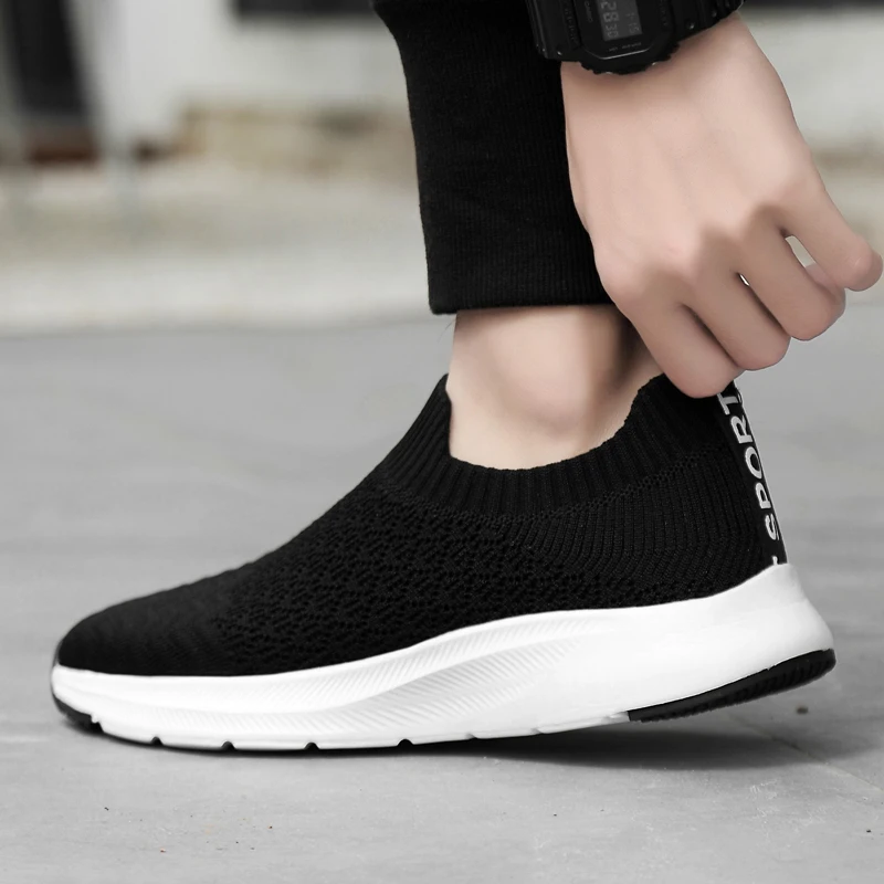 Increase Shoes Thick Soles Lift 6cm Black White Sneakers For Men Casual Shoes Mesh Elevator Sports Tenis Masculino