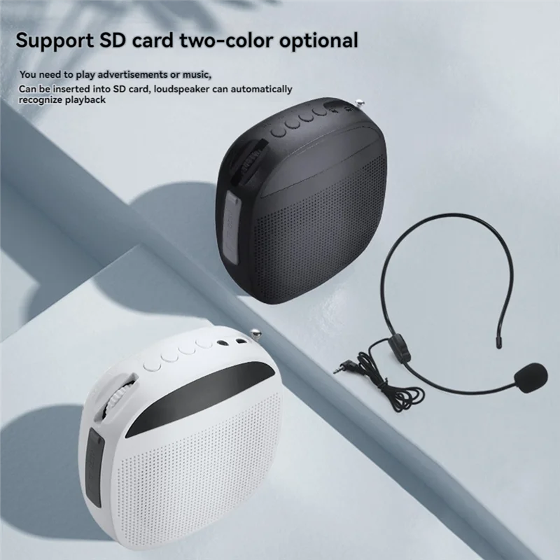 B47C Portable Voice Amplifier Wired Voice Amplifiers Speaker FM Radio Headworn Microphone Loudspeaker For Teachers