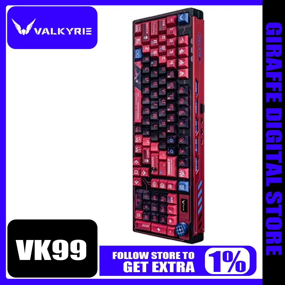 

Valkyrie Vk99 Mechanical Keyboard Tri Mode Bluetooth Wireless Gasket Esports Customized Keyboard Pc Gamer Accessories Gaming Man