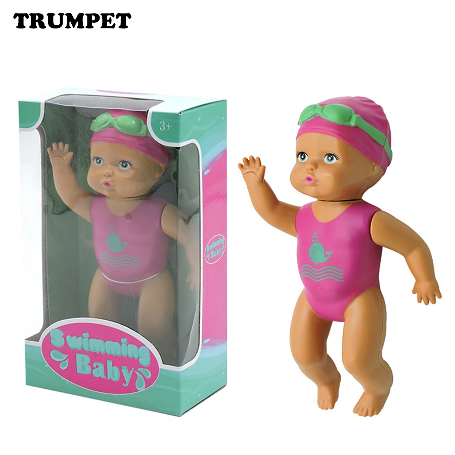 Fun swimming doll simulation wind-up doll model children's bathing and bathing bathroom toys