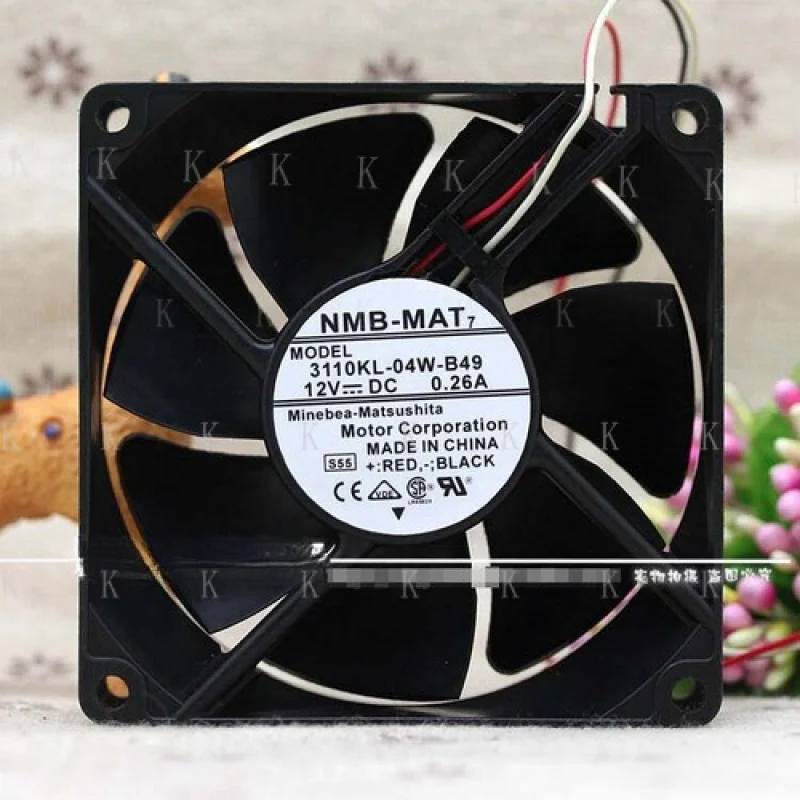 

C ДЛЯ NMB 3110KL-04W-B49 8025 8 см 12 В 0,26 А трехпроводной вентилятор охлаждения