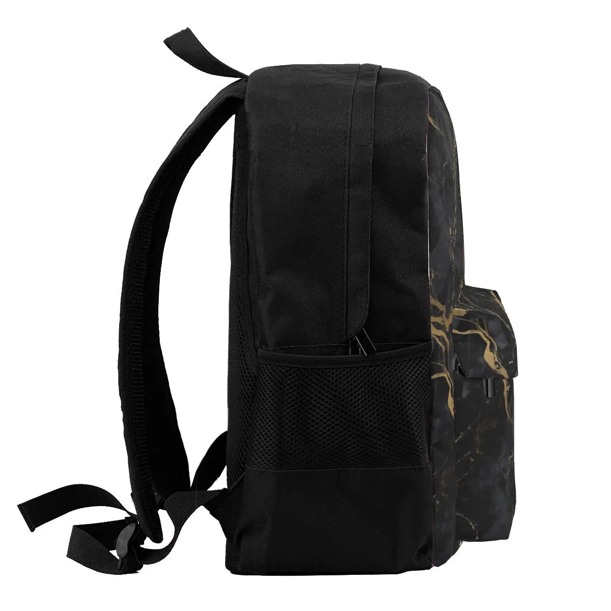 Classic Black And Gold Marble Backpack Hot Sale Daypack Large Capacity Boys Girls BookBag School Bag Shoulder Bags for Men Women view 4