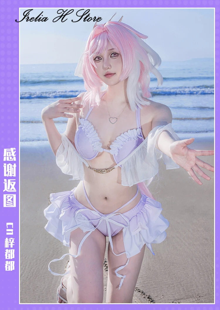 

Irelia H Store Honkai Impact3 Cosplays Elysia Cosplay Costume Elysia Swimsuit swimwear Sexy lingeries women Anime