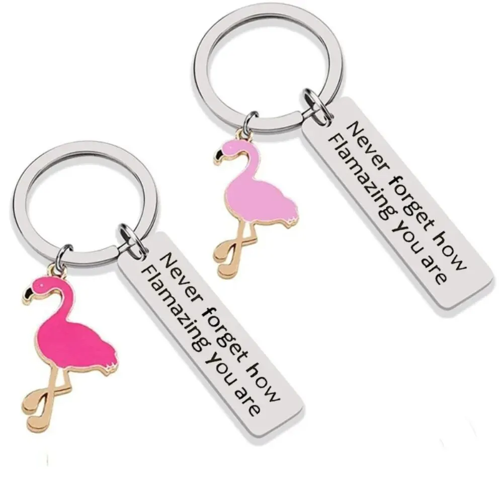 Inspiring Flamingo Key Chains Never Forget How Flamazing You Are Keyring Car Keychains Friend Jewelry Gifts for Women Men