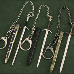 9cm Longclaw Sword KeyChain GOT Jon Snow Game Peripherals of 1/12 Medieval Metal Model Keyring Accessories