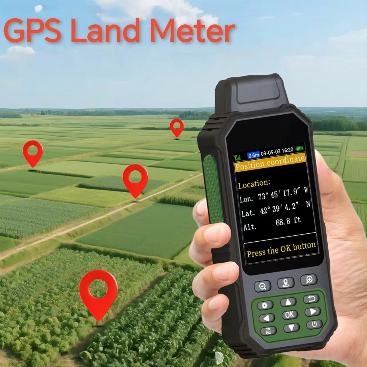 ZL190PLUS Handheld GPS Land Area Measure Meter High Precision Land Surveying Equipment for Farming Surveying and Land Surveyors