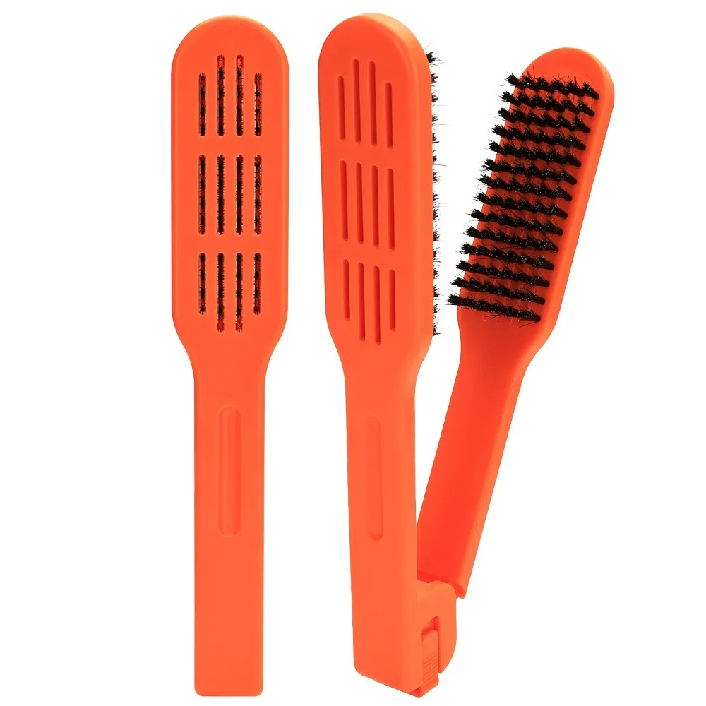 Multifunctional Double Sided V Brush Anti-Static Hair Straightener Hairdressing Clamp Comb Hair Care Durable Straightening Comb